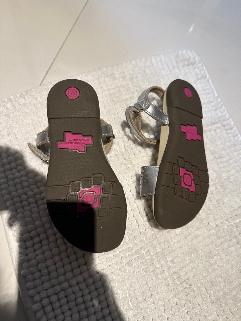 Stride Rite Silver Sandals with memory foam Babies Kids Babies Kids Fashion on Carousell