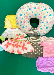 Take all newborn baby girl clothes 0-3 months and breastfeeding pillow