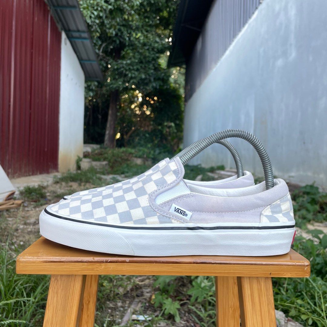 White slip on vans 6.5 best sale
