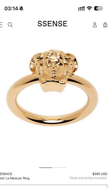 Versace La Medusa Gold Ring Size 13 Women s Fashion Jewelry Organisers Rings on Carousell