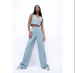 Vest and Trousers set/ coords in light blue