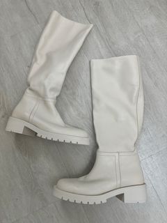 Zara leather low-heel boots