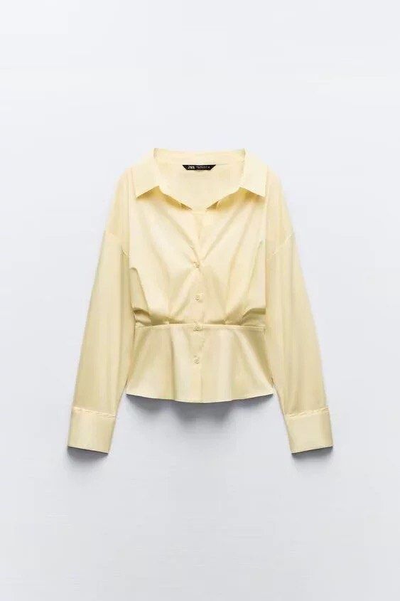 Yellow zara blouse top