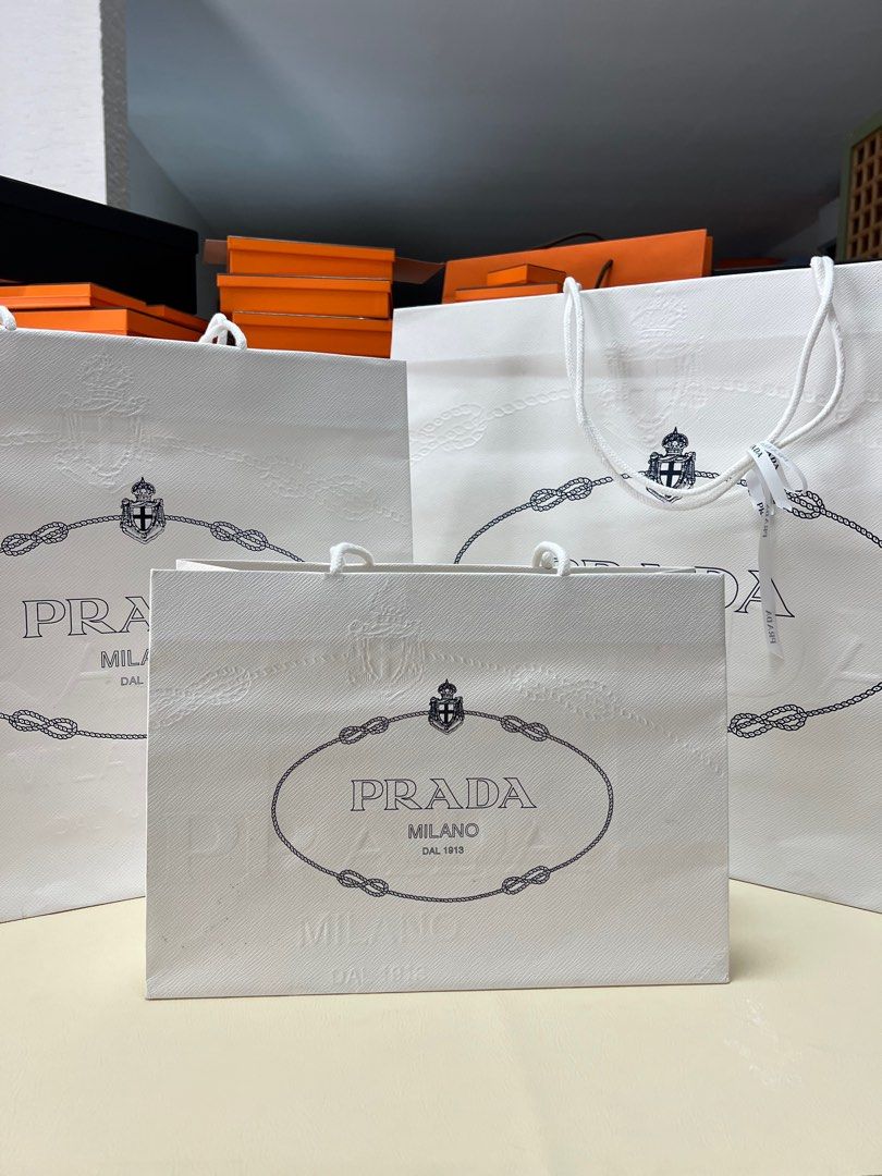 Prada Paper Bags (New Arrival!) (Category: Luxury Bags & Wallets) located in Subic. Submitted by parisianboxes (Listing ID 1308622517, Image 1). Description: Medium 600 sold out Large 800 (42x14x40cm) sold out XL 1000 (56x15x47) Pls read all: All items are original and authentic from Paris, France.🇫🇷🇫🇷🇫🇷 Check out our reviews for more info. DM me on instagram: parisianboxes Last prices posted. Prices are based on size, weight, shipment rate