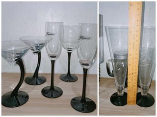 8 pcs Collectible Black stem wine glasses champagne flute