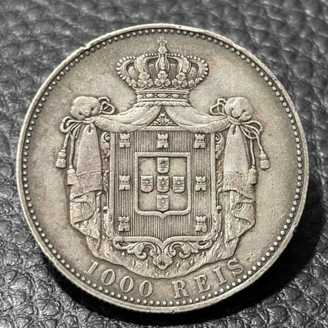 稀少葡萄牙🇵🇹 1899年卡洛斯一世1000瑞斯銀幣, 興趣及遊戲, 收藏品及紀念品, 錢幣- Carousell