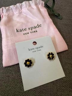 💯 Original Kate Spade Spades & Studs Enamel Studs in Black/Gold 🫶