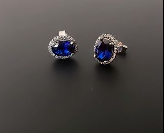 - PANDORA Sparkling Statement Blue Halo Stud Earrings-
