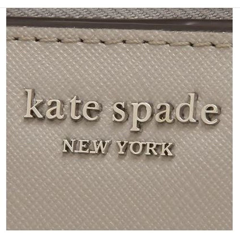 Authentic Kate Spade Cameron Small L Zip Bifold Wallet Soft Taupe Grey WLRU5431 New With Defect