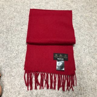 BARBOUR British London Lambswool Woven Scarf Coastal Red Knitted Knit Muffler Fringe Tassel Scarf Scarves Winter Snow