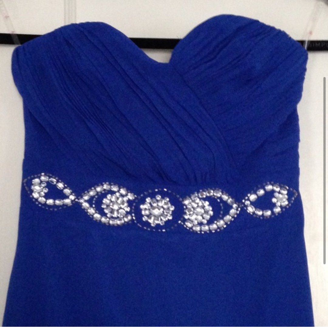 princess polly baby blue dress Rent Asos Design Pleated Blouson Sleeve Mini Dress With Belt Detail In  Cobalt main image 0