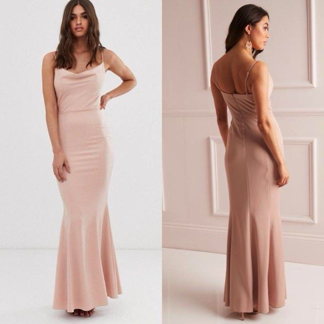 Lipsy cowl neck maxi dress in pink outlet