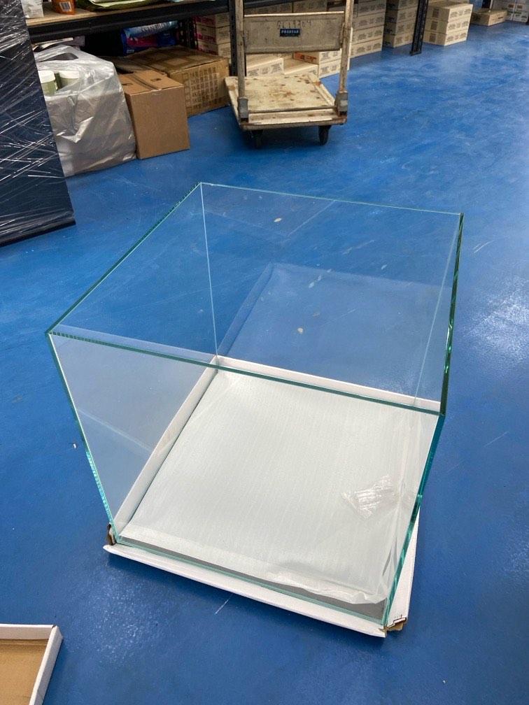 Brand New Crystal low iron 45x45x45cm Glass Aquarium Tank with slight chip. Pet Supplies Homes Other Pet Accessories on Carousell