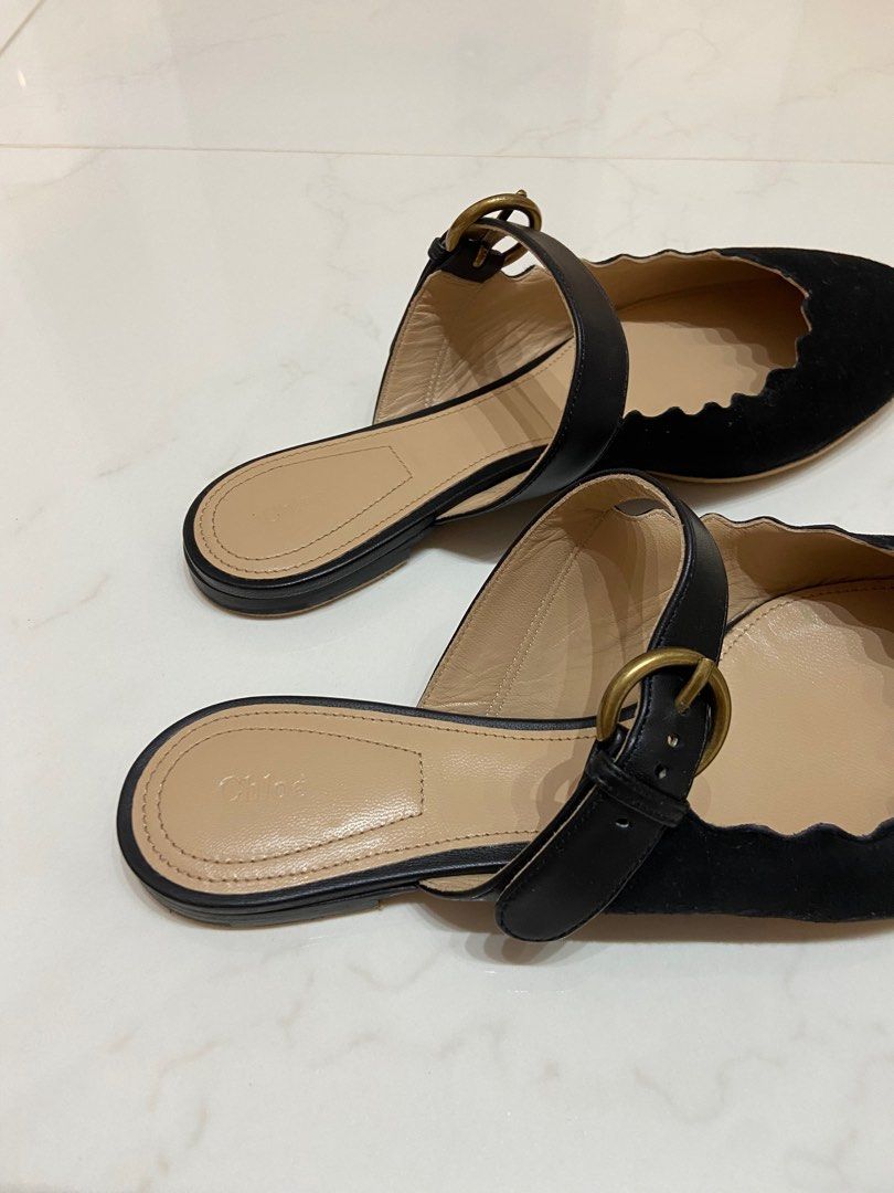 Chloe Lauren Scalloped Strappy Mules