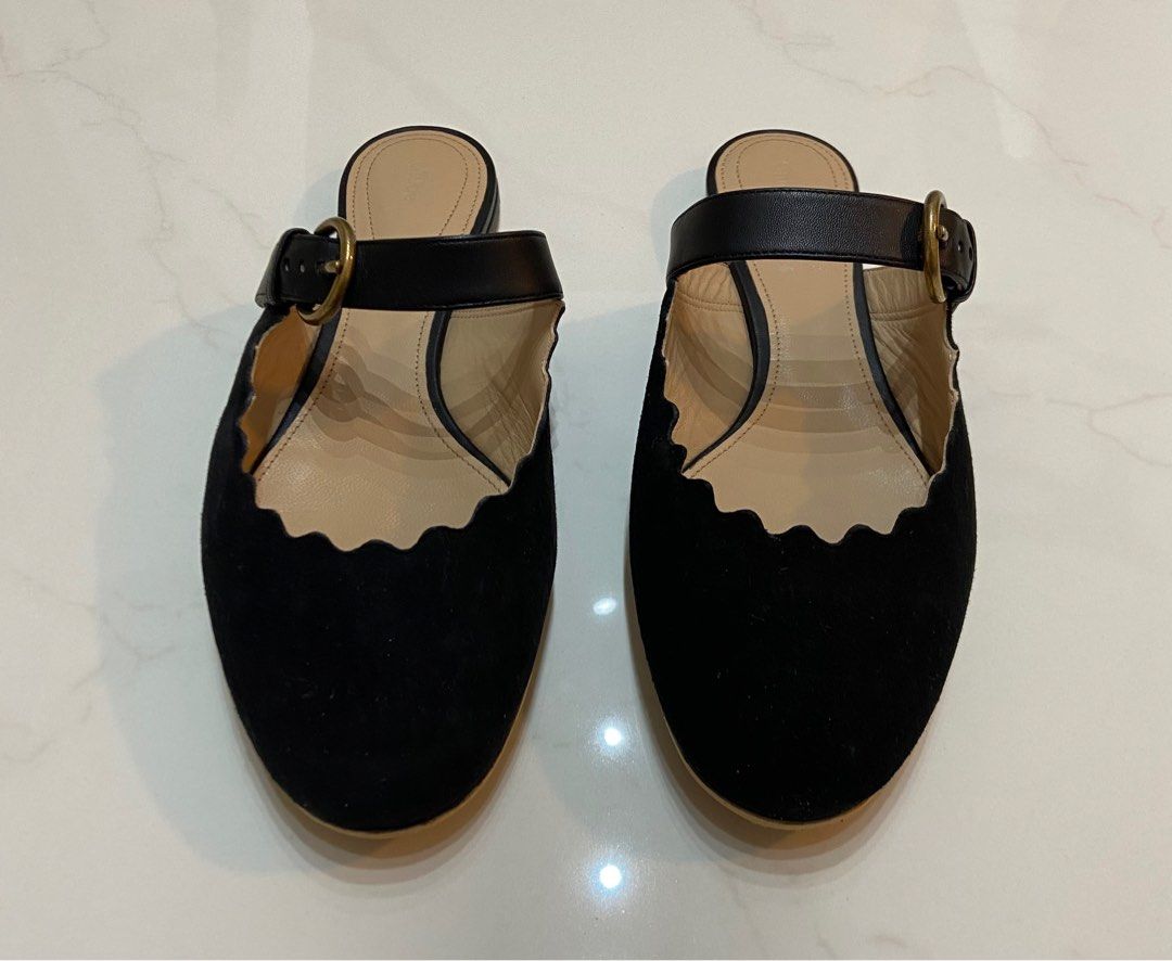 Chloe Lauren Scalloped Strappy Mules