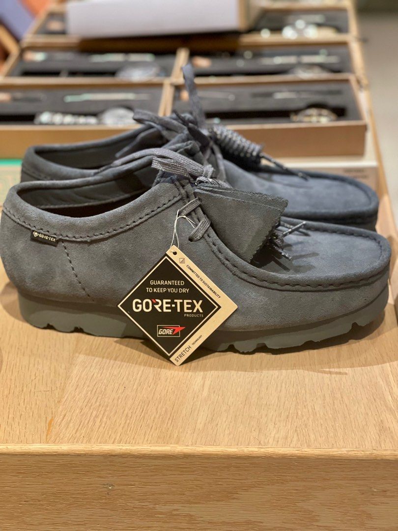 Clarks Wallabee GTX - Blue/Gray Suede, 男裝, 鞋, 便服鞋- Carousell