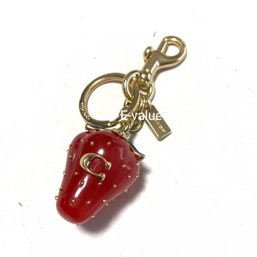 Coach Original Limited Edition Strawberry Bag Charm Decorations Fashion Keychain For Women Come with Complete Set Suitable For Gift