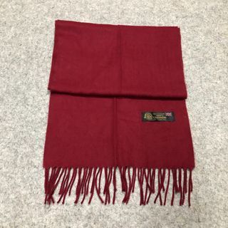 ENGLISH Cashmere Knitted Knit Muffler Fringe Tassel Scarf Scarves Winter Snow Red Maroon