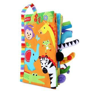 FISHER PRICE CLOTHBOOK TOUCH & FEEL ANIMAL BOOK BABY TOYS
