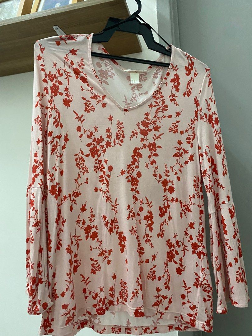 H M Blouse S L Women s Fashion Tops Blouses on Carousell