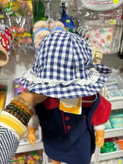 JAPAN BRANDNEW  GINGHAM SUMMER HAT BABY 9months-2years old ( 3 pcs avail )