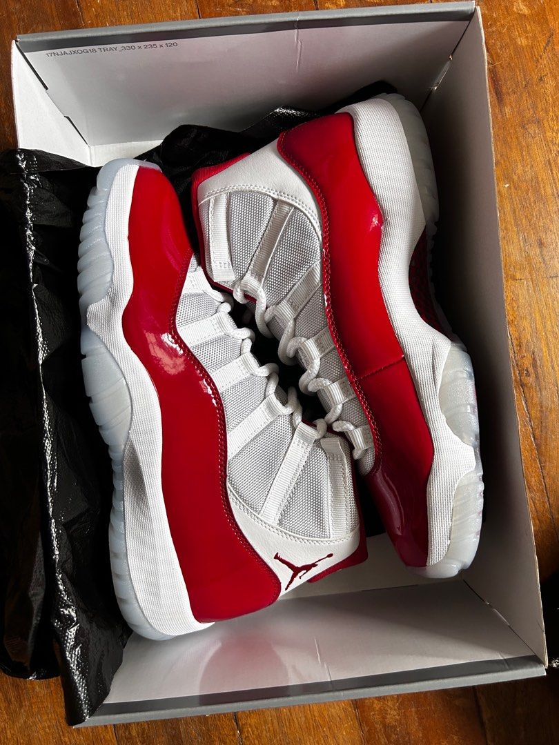 Jordan 11 Varsity Red (Category: Sneakers) located in Makati City. Submitted by anotherpinpoint (Listing ID 1308522755, Image 1). Description: 100% original Rfs: decluttering See pics Used only once in the mall.