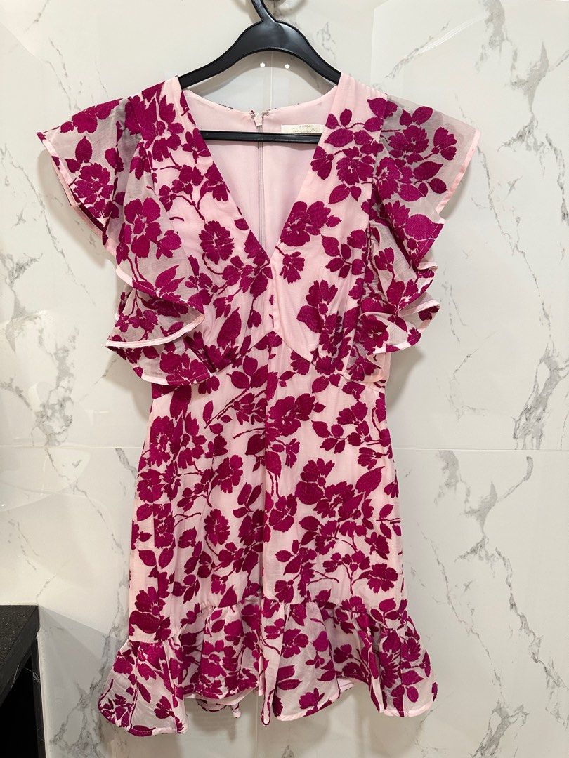 strapless open back dress Rent Talulah Pink Rose All Day Mini Dress