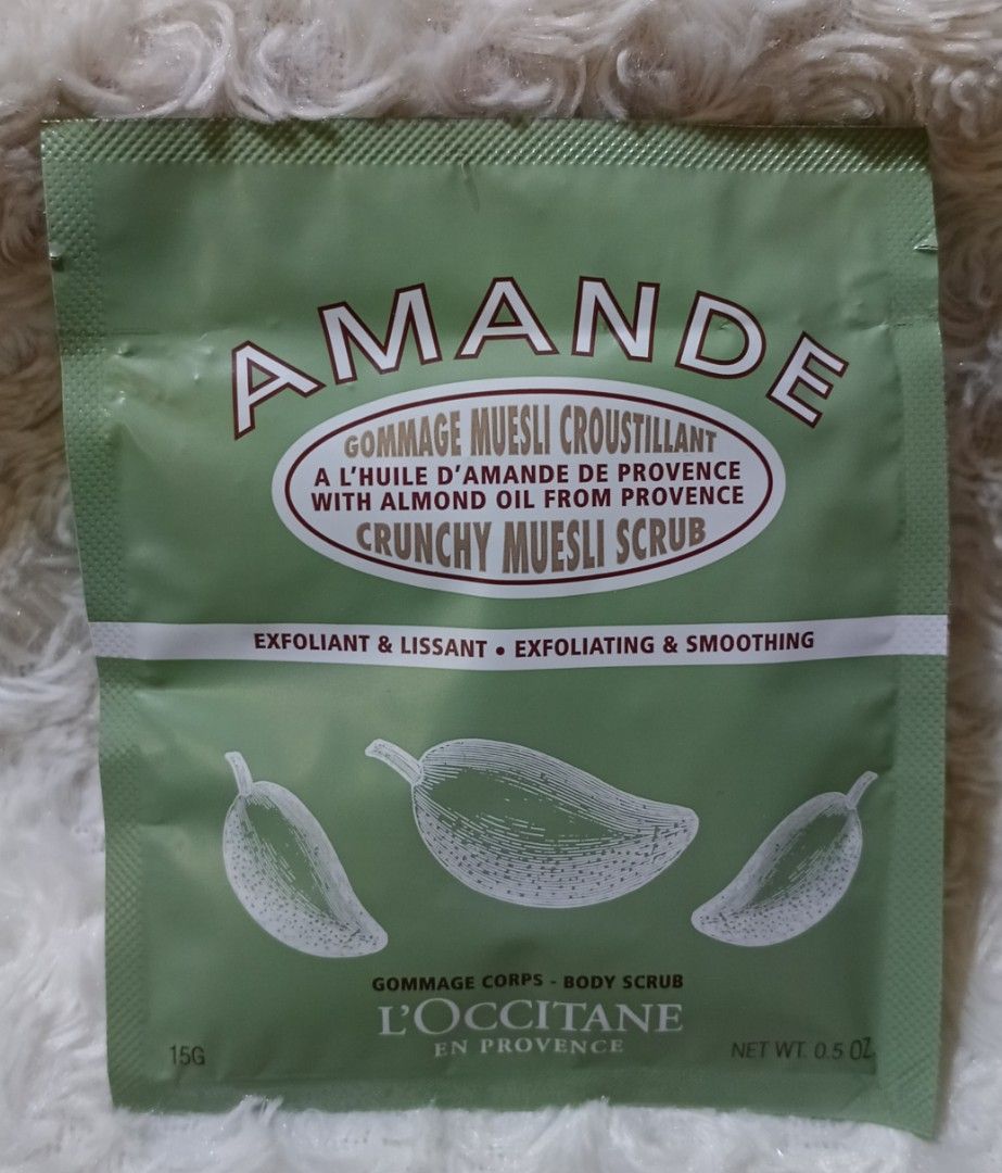 L'occitane Almond Body Scrub (Category: Bath) located in Antipolo. Submitted by legoninos.legoninas (Listing ID 1308519944, Image 1). Description: 15 g Authentic, brand new and sealed..