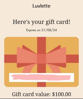 Luvlette Gift Card worth $100