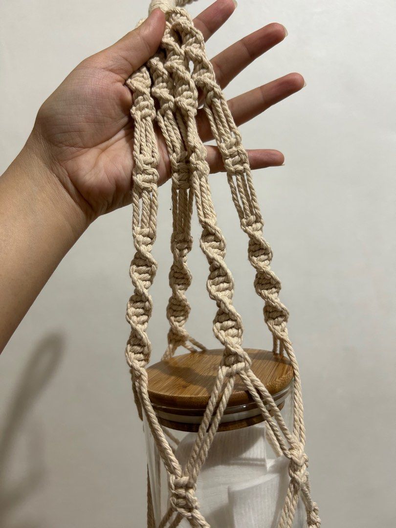 Macrame plant hanger (Category: Other Home Decor) located in Paranaque City. Submitted by closedcycle (Listing ID 1308632046, Image 3). Description: I made it and used it for a while until i realized i didnt want a plant in my room. Rfs: decluttering/moving out.