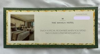 Manila Hotel Voucher for 2cons Nights