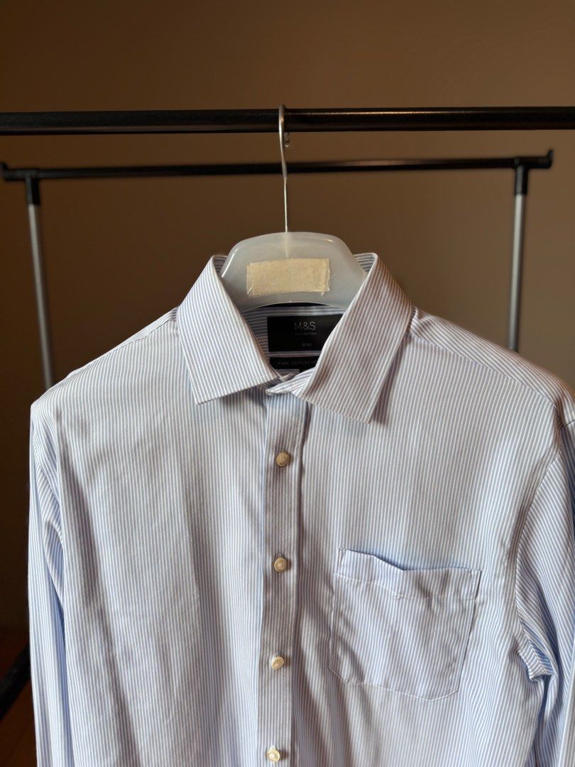 Marks and Spencer Shirt Striped light blue (Category: Tshirts & Polo Shirts ) located in San Juan City. Submitted by aa81818 (Listing ID 1308528908, Image 2). Description: Like new, worn once. Fits medium.