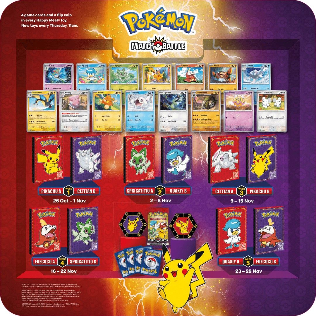 FREE +4 Cards] Mcdonald's Pokemon Trading Card Game Pikachu