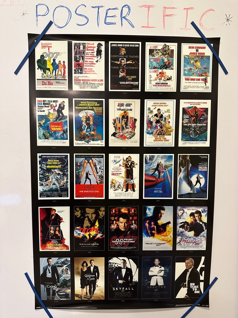 [NEW] James Bond (25 Films) Poster (61 cm X 91.5 cm) [MOV16PP34924], Hobbies & Toys