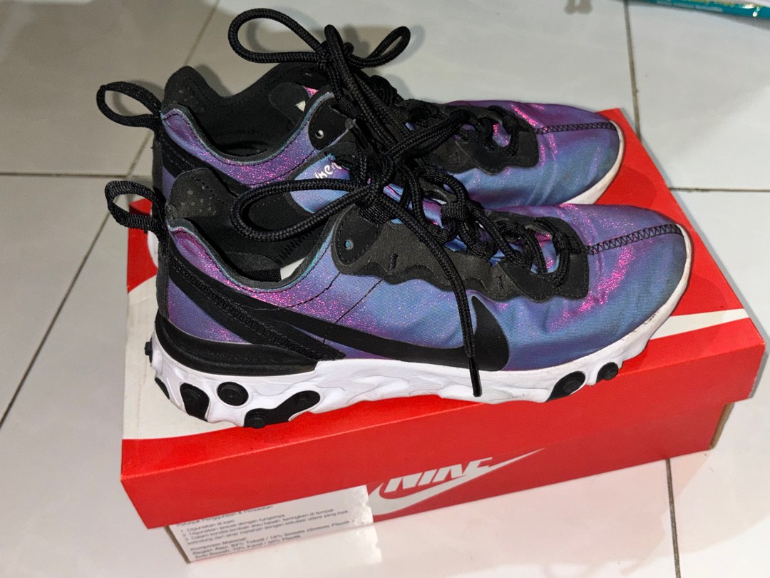 Nike Element React 55 Sunset Original Like New Fesyen Wanita Sepatu di Carousell