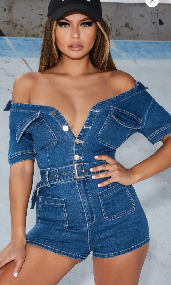 Denim playsuit oh polly sales