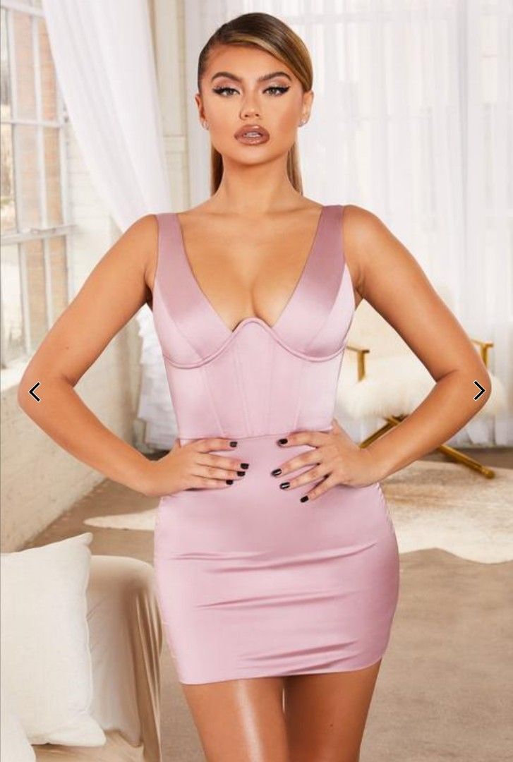 Satin mini dress oh polly cheap
