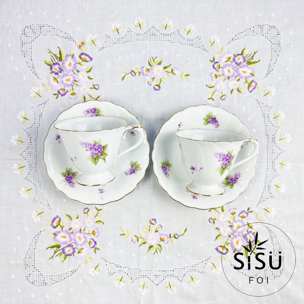 Okura Dunbury Mint 2 Duos (Category: Coffee & Tea Tableware) located in Zamboanga. Submitted by sisufoi (Listing ID 1308535654, Image 1). Description: Okura Dunbury Mint 2 Duos ☕︎ Like New (Unused) ☕︎ Gold Intact Size: Cup (D - 3.5" ; H - 3") Saucer (D - 5.5") Php 980.00.