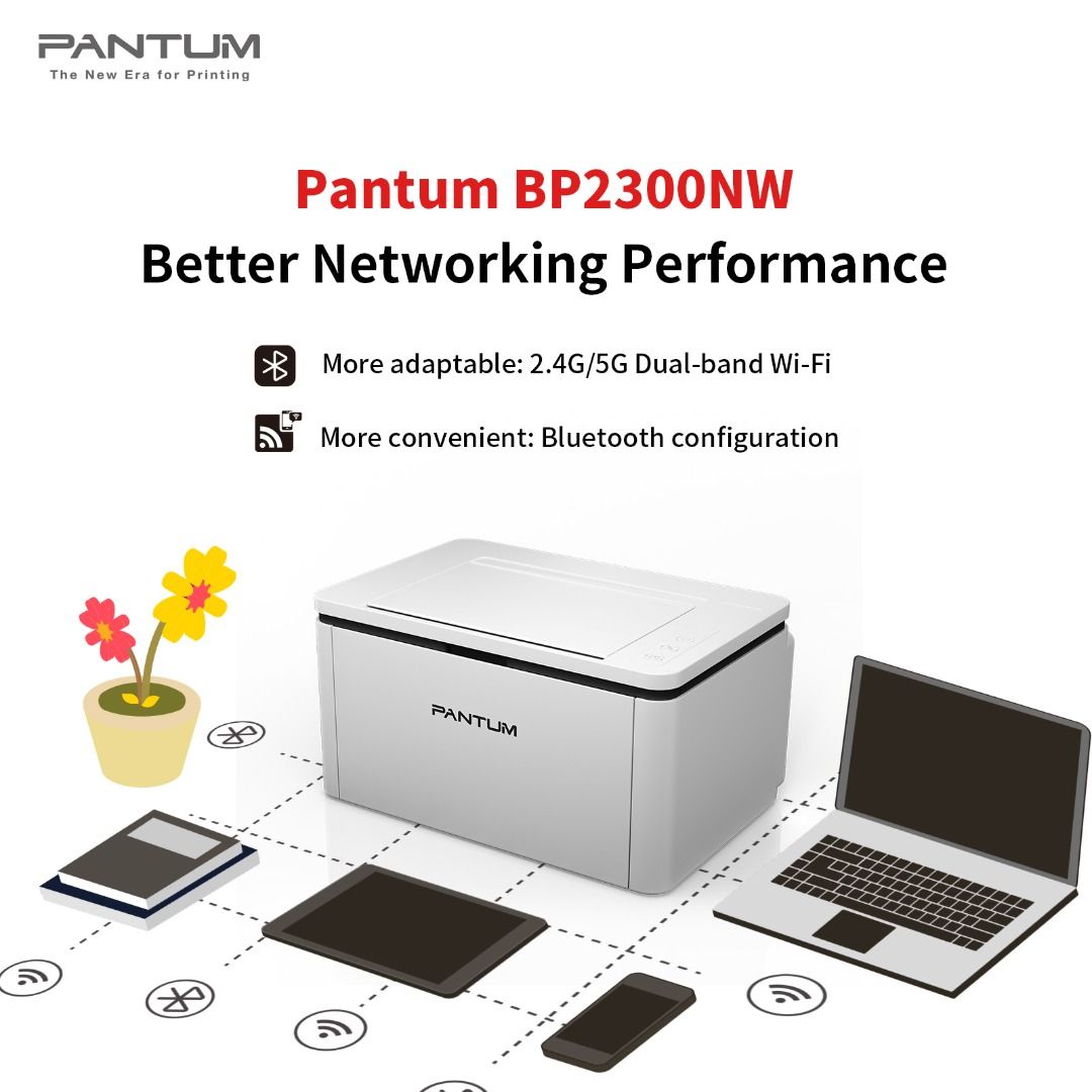[新款]PANTUM BP2300W WIFI無線黑白鐳射打印機[免運費] BP2300 （可打印支票）支票打印機, 電腦＆科技, 打印機及 ...