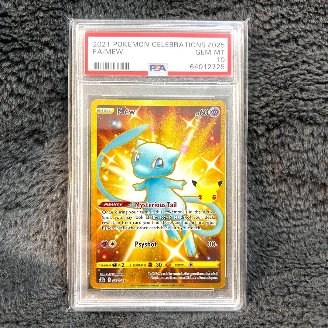 Pokémon Pokemon 2021 English 美版25周年Mew Holo 金夢夢PSA 10 鑒定