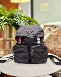 Prada Tessuto Double Buckle Backpack
