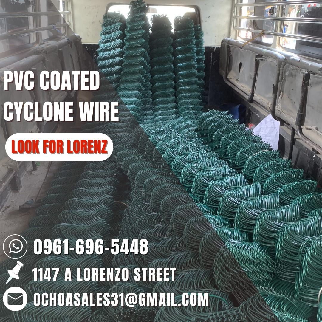 PVC COATED CYCLONE WIRE (Category: Construction & Building Materials) located in Manila. Submitted by ochoalorenz (Listing ID 1308507535, Image 1). Description: Good day! CERISE CONSTRUCTION SUPPLY Here's a Good deal for y'all. discounted and Prioritization. We ensure that the product you receive is high quality and brand new. Look for Lorenz. Prices are subject to change without prior notice..