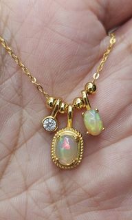 S925 White Opal Necklace 001