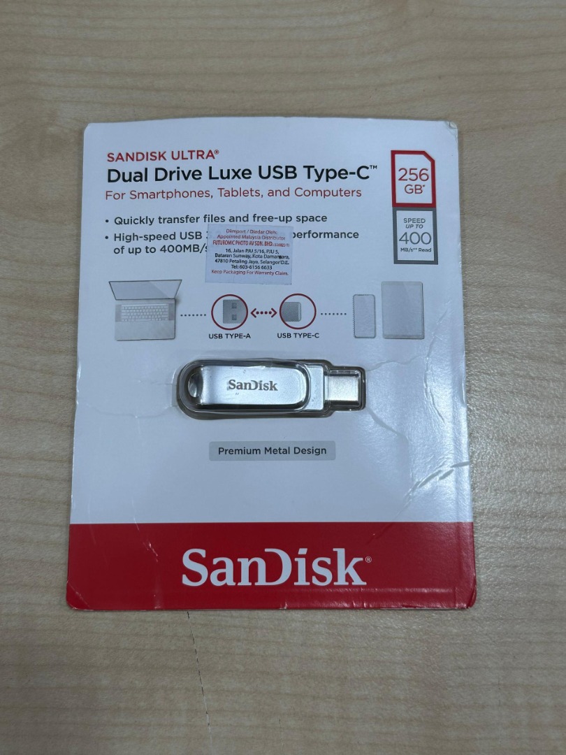 SanDisk Ultra Dual Drive Luxe USB Type-C OTG Pendrive SDDDC4 256GB ...
