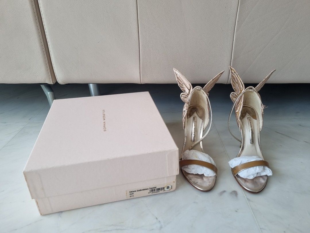 Sophia Webster Rose Gold Chiara Heels 37.5 Women s Fashion Footwear Heels on Carousell