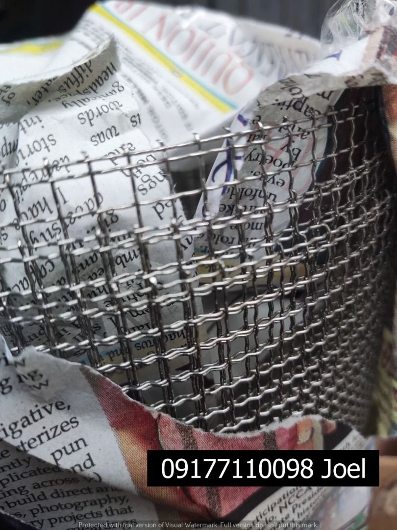 Ss Woven Wire Mesh (Category: Construction Tools & Equipment) located in Manila. Submitted by joeyroque09 (Listing ID 1308565800, Image 2). Description: Ss Woven Wire Mesh Crimp Type Specs: #5.