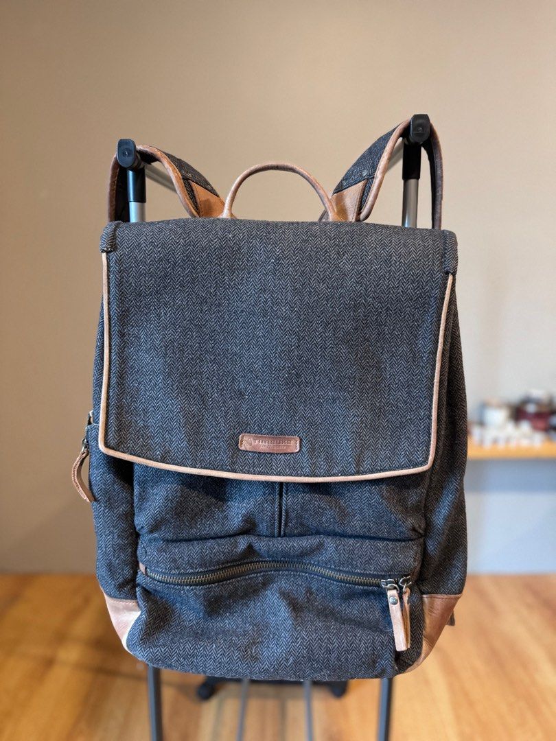 Timbuk2 Waxed Canvas Leather Backpack (Category: Backpacks) located in San Juan City. Submitted by aa81818 (Listing ID 1308532455, Image 1). Description: Limited edition and rare. Waxed canvas, chevron pattern. Leather trims no crack..