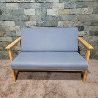 Two Seater Gray Sofa Couch Loveseat