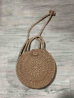 Unbranded Crossbody bag with handle, rattan native round