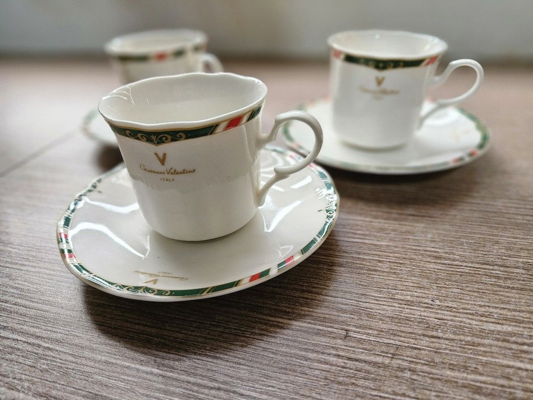 Valentino Cup & Saucer (Duo) (Category: Coffee & Tea Tableware) located in Rizal. Submitted by missytin (Listing ID 1308660154, Image 1). Description: P1,000 per duo take all (3 SETS) for Php2,500 FIRM ON PRICE NO LOW BALLERS GCASH PICK UP TAYTAY RIZAL VIA LALAMOVE OR LBC.
